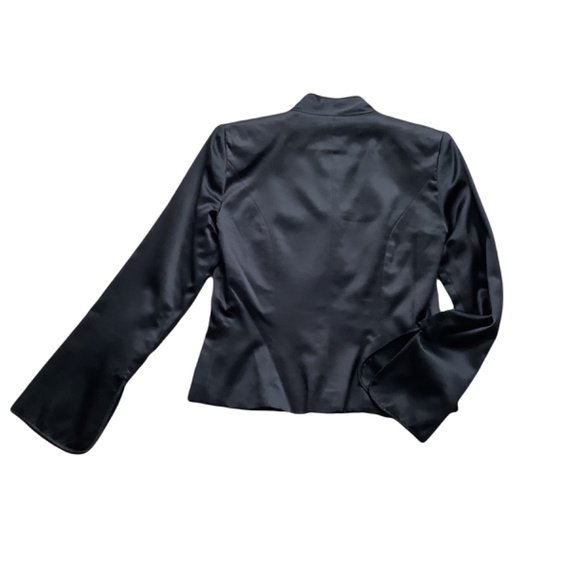 100% Silk Satin Elegant Black Jacket - Picture 4 of 8